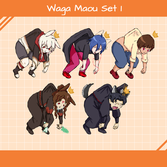 Waga Maou Keychains - Set 1