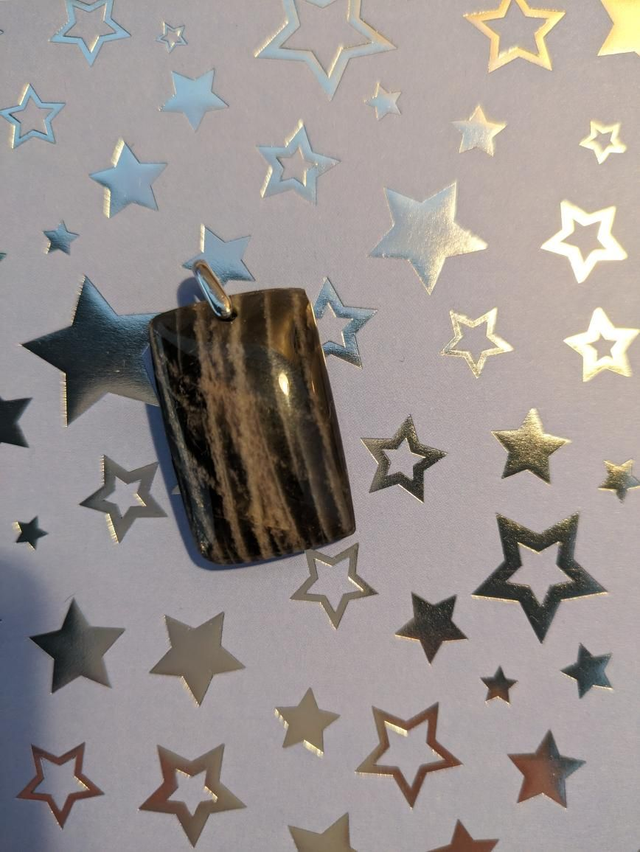 Pendentif pierre de lune noire 🖤🌚