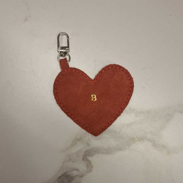 Large Heart Leather Keyring