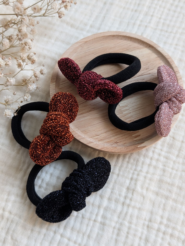 Elastique Noeud Romie à paillettes Edition Spéciale Fêtes