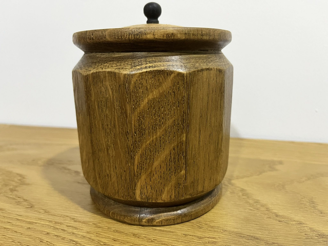 Vintage Wood Tea Caddy with Lid and Metal Liner.