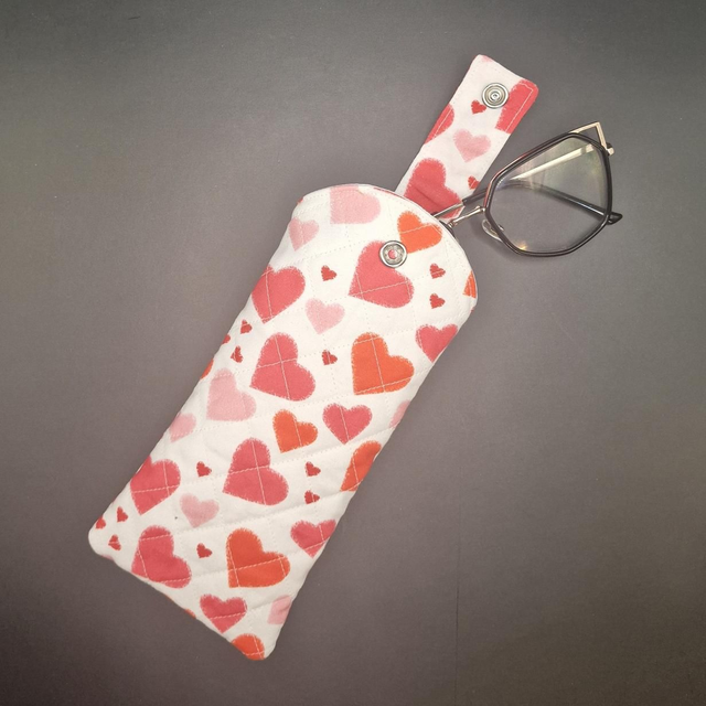 Upcycled Eco-Friendly - Heart Glasses Case