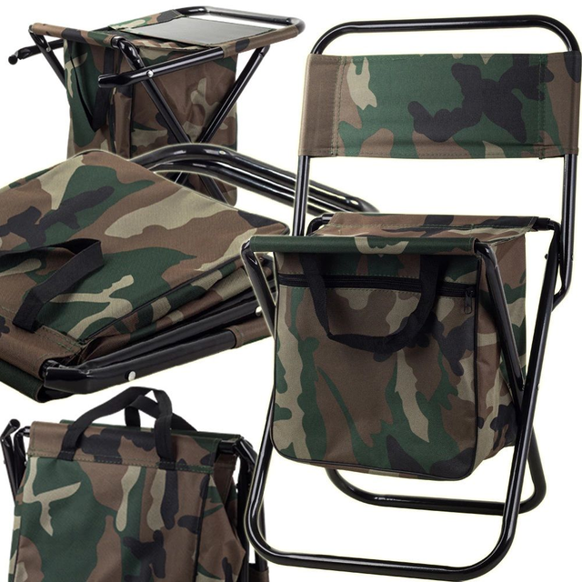 Chaise de pêche pliante avec un sac de camouflage