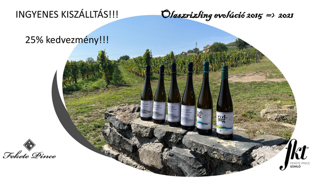 Csomag: Olaszrizling evolúció 6 palack 8% kedvezménnyel,  ingyenes kiszállítás