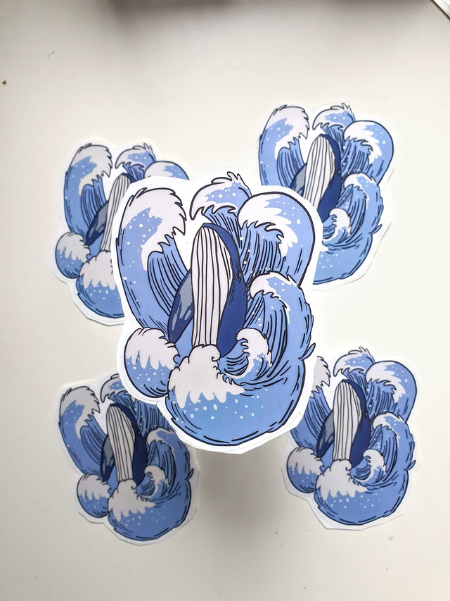 Blue Humpback Whale vinyl sticker