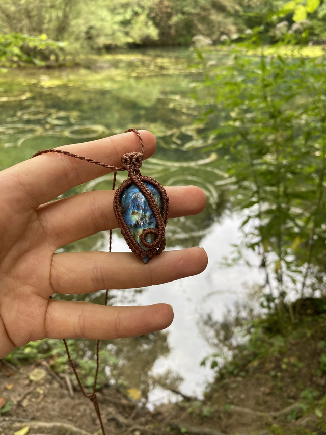 Bunter Labradorit Halskette 