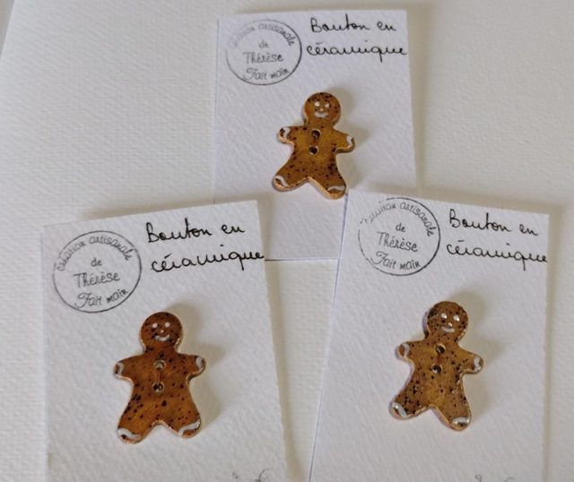 Bouton bonhomme pain d'épices