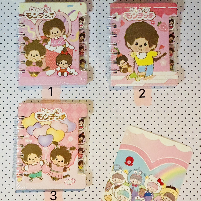 Monchichi themed Notebook 3 designs