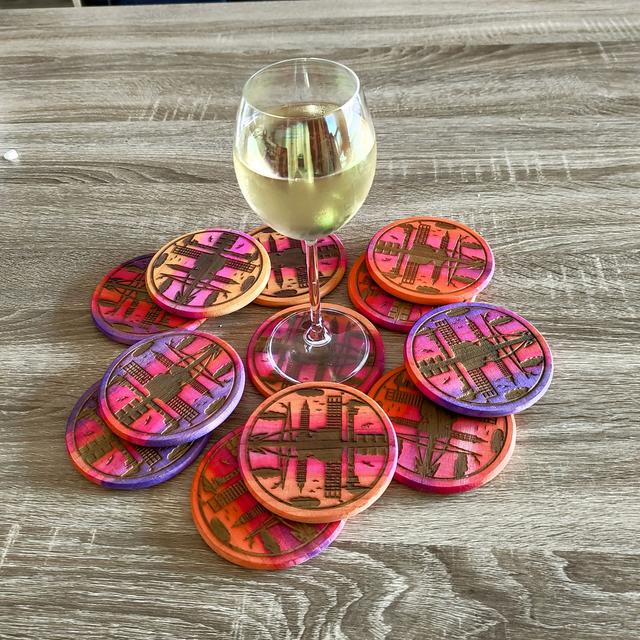  dessous de verre Le Havre en bois recyclé x4