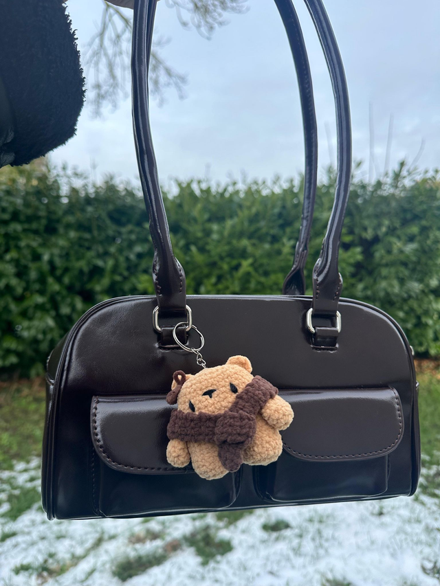 Bijou de sac - Porte-clés Ours marron clair au crochet