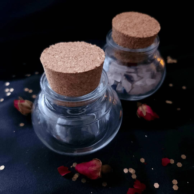 Fiole en verre vide pour mini pierres roulées