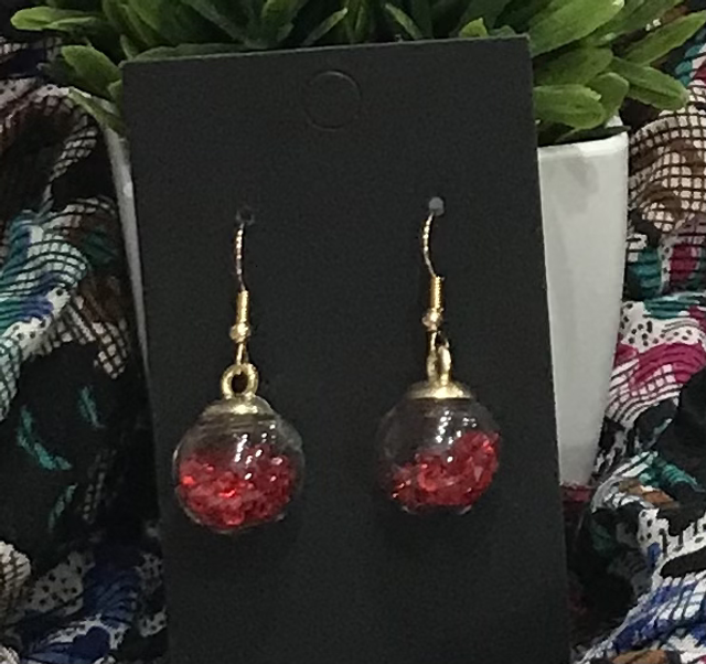 Red Dangling Earrings- RDE564 -V3