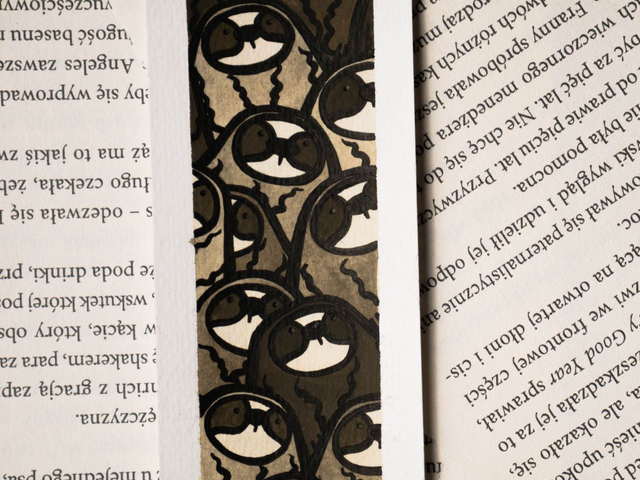 LENIWCE zakładka do książki, ręcznie malowana akwarela