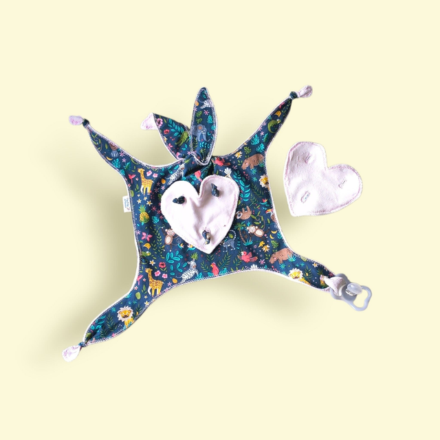 Doudou Lapin Réconfort - Système Cœurs Odeur Maman Papa 