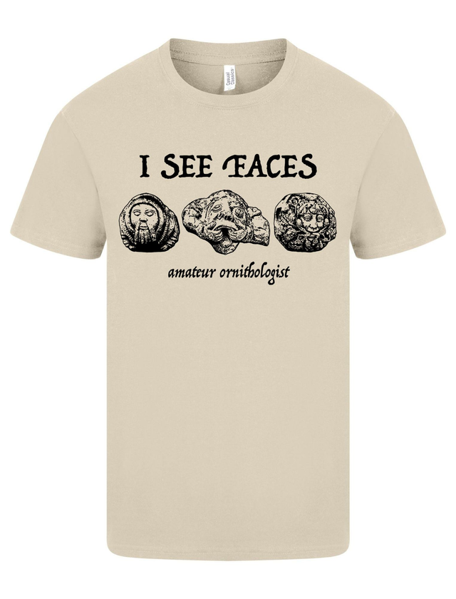 I See Faces sand t-shirt