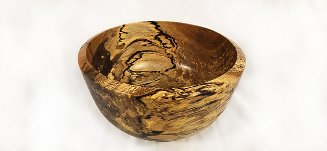 MA45 Medium Bowl in Spalted London Plane by Meyrick Ames, 20x19cm Wood
