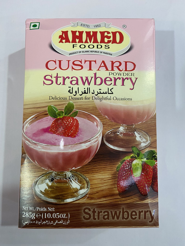 CUSTARD POWDER STRAWBERRY 285G - AHMED 