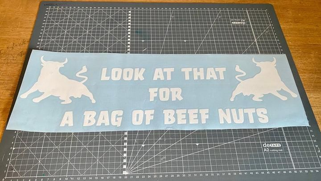 Look at that for a bag of beef nuts