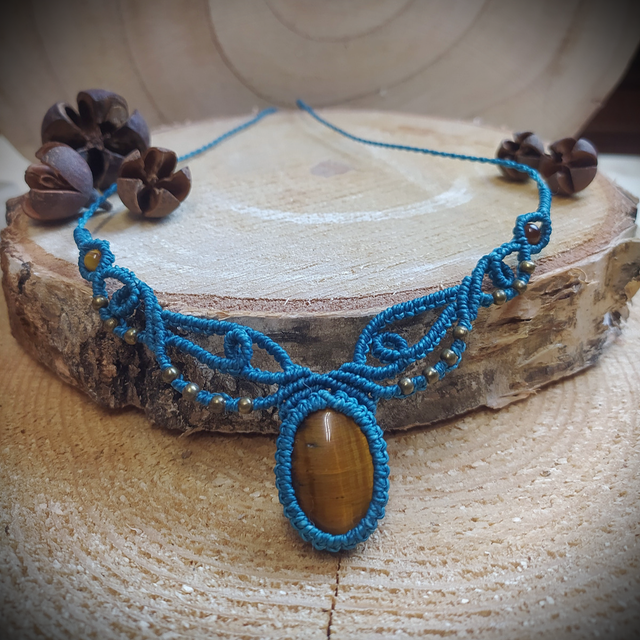 Collier "Alwina" - Œil de Tigre