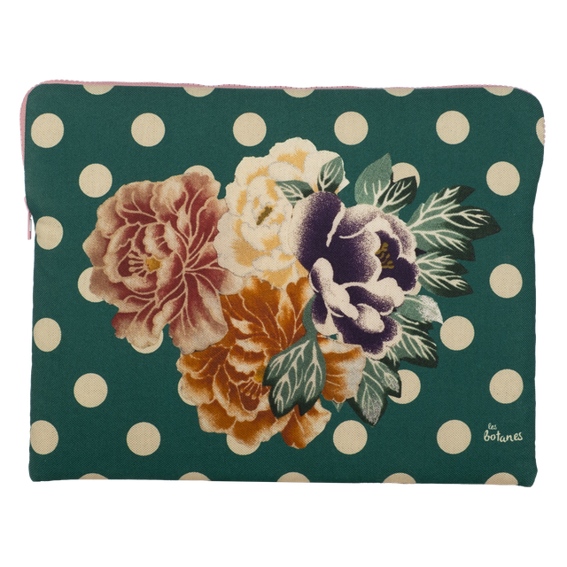 Housse Ordinateur 13 pouces - Vert - Lin et Coton