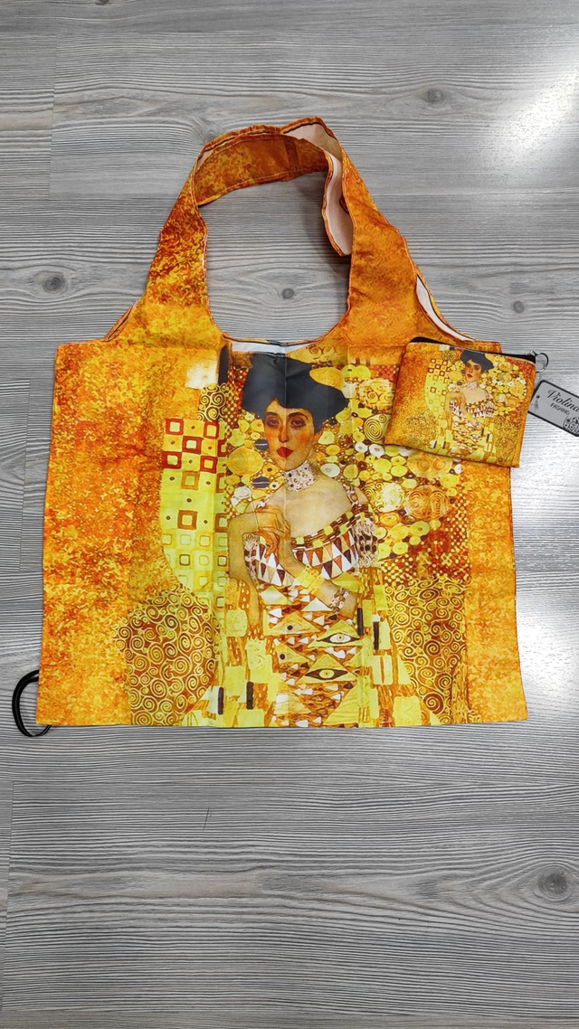 Borsa shopper tascabile Ritratto Adele Bloch-Bauer di Gustav Klimt