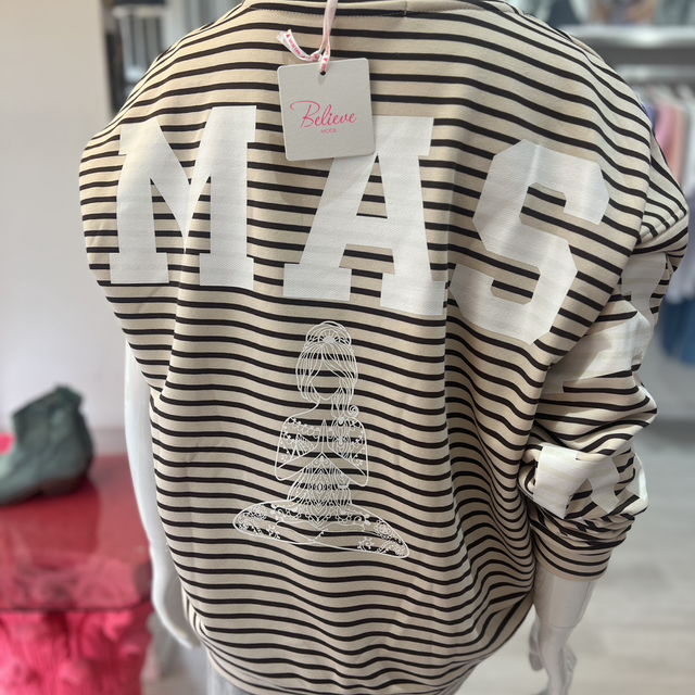 Namasté Sweattie hellbeige schwarz gestreift
