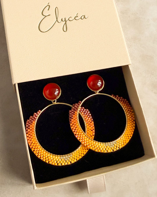 Braises - Boucles d'oreilles tissées main