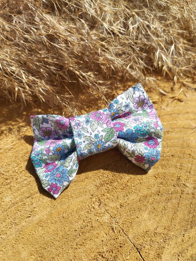 Barrette nœud - liberty bleu