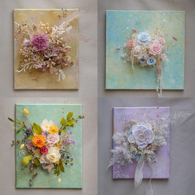 Custom Design | Preserved Flower Gift | 3D Flower Canvas | One-of-a-Kind Artwork | 4 Days in Advance