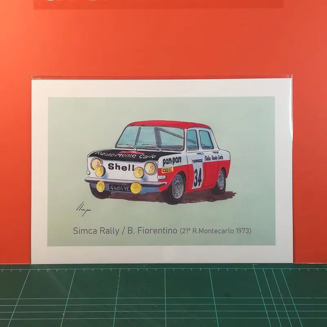 Artimotor prints - A4 1973 Bernard Fiorentino – Simca Rally (21º rallye Montecarlo)