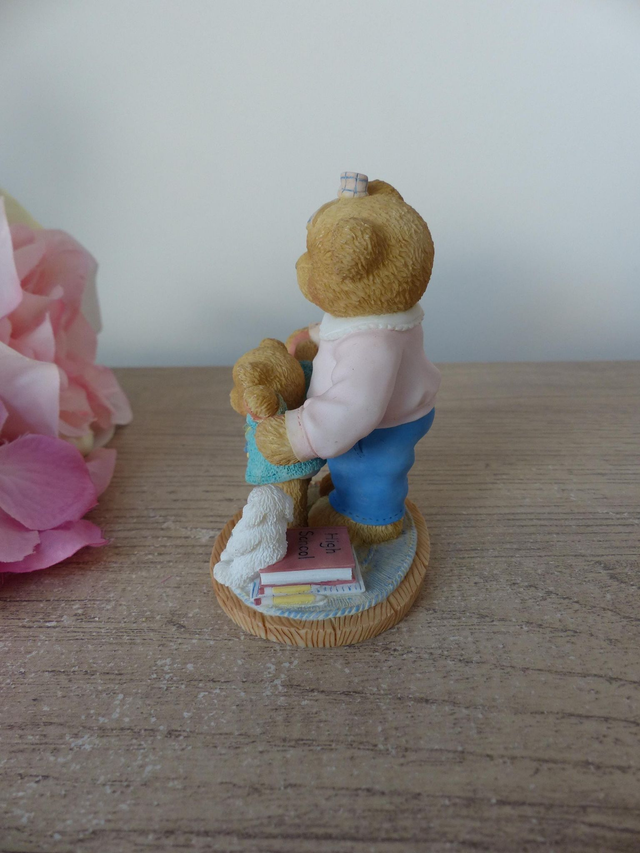 Ours et bébé en résine Cherished Teddies, tu es la meilleure babysitter au monde, Enesco, collection ours, cadeau maman naissance famille