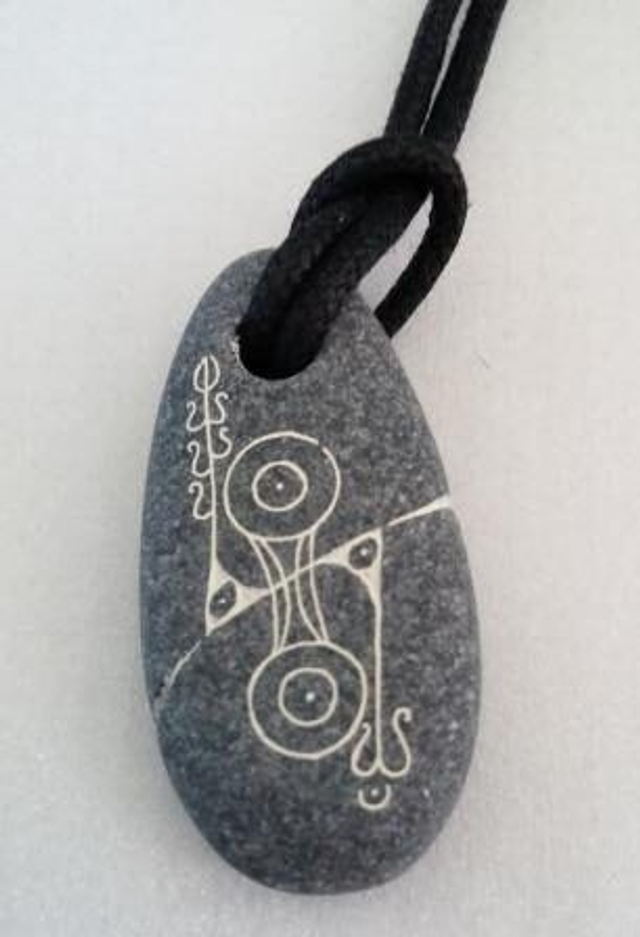 Pebble pendant  - Double disc and z-rod