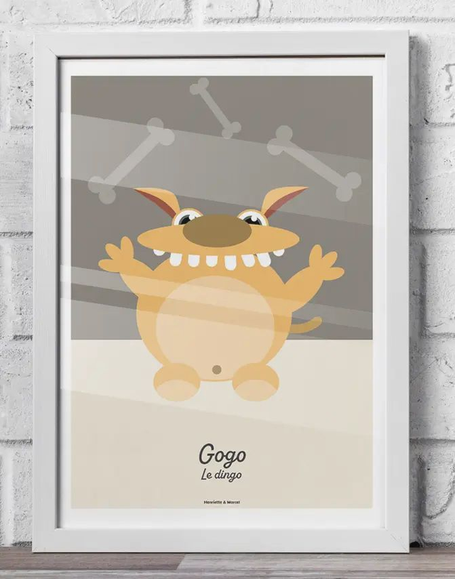 05 - Carte postale enfant dingo décor