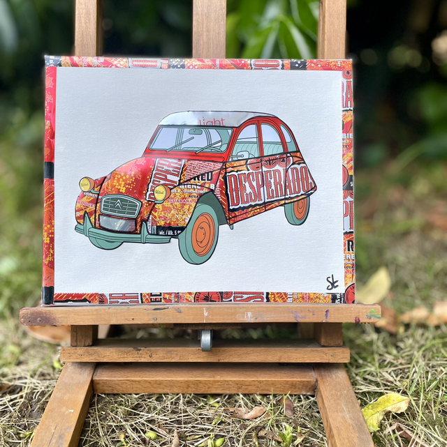 Tableau 2cv 24x30 cm