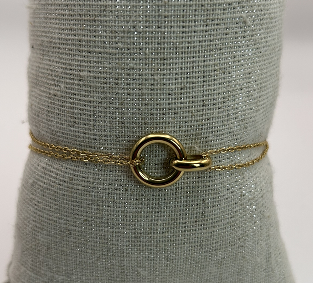 Bracelet anneau double chaîne
