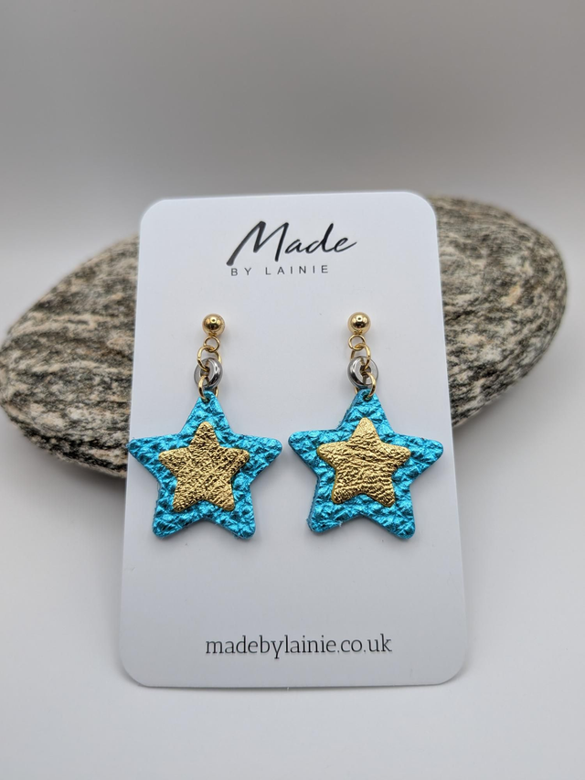 Star Stud Drop Earrings