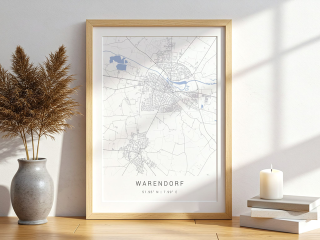 Warendorf Stadtzentrum Stadtkarte | Druck | Poster