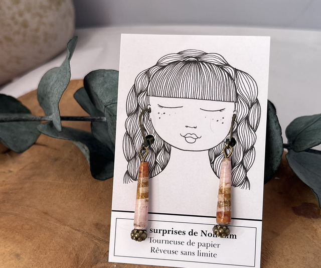 Boucles d’oreilles perles de papier 