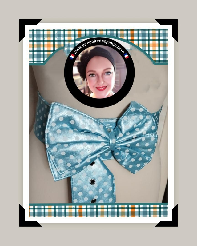 Ceinture Pin UP Nœud bleu ploka