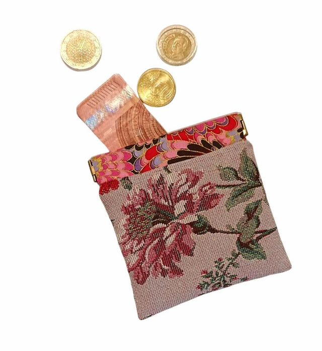 Porte-monnaie Clic clac/Porte monnaie à cliquet original/ Porte-monnaie tapisserie et tissu Japonais