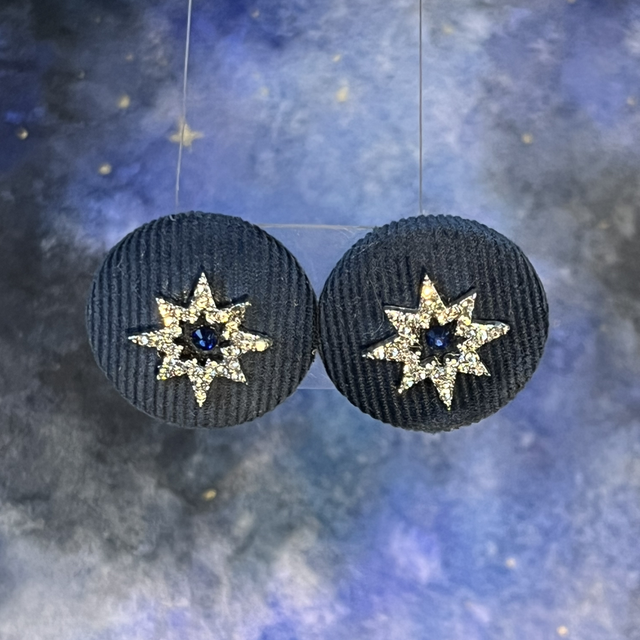 Sidonie velours bleu avec strass étoile argent