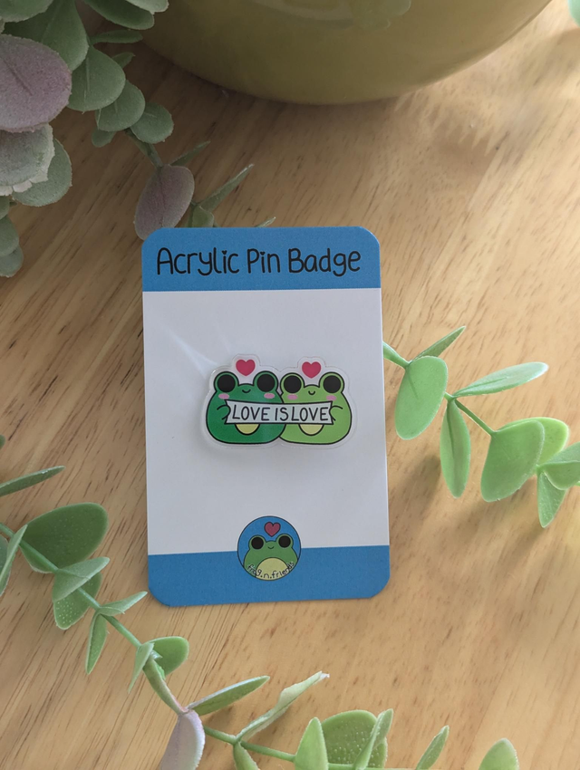 Pride Love is Love acrylic pin badge