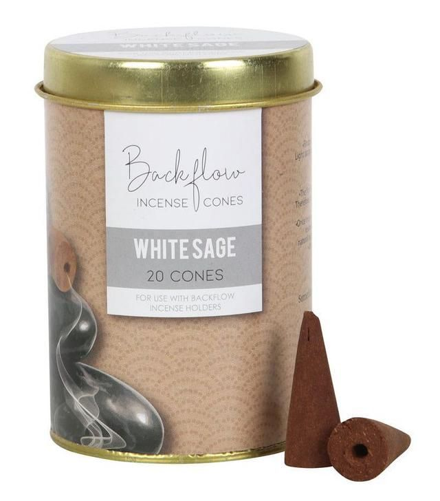 White Sage Jumbo Backflow Incense Cones Box Of 20