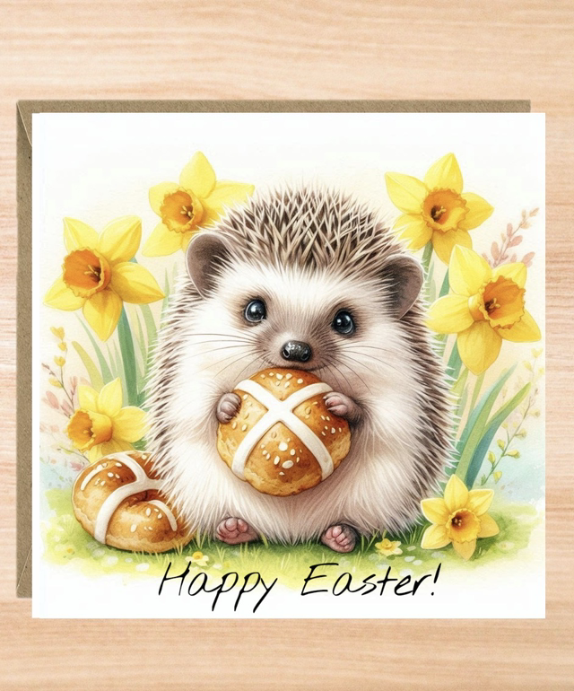 Hedgehog Easter Card