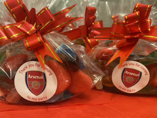 Party favours Arsenal sweet bags