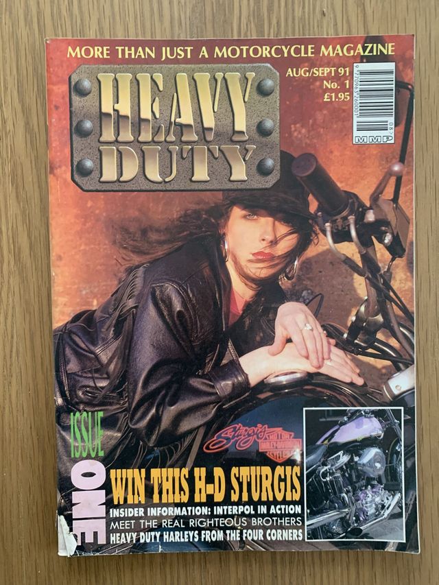 Heavy duty Harley Davidson motorcyle magazine no 1. Aug/Sept 1991
