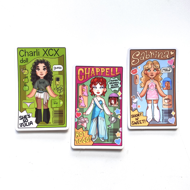 Power Pop Doll Sticker Set!