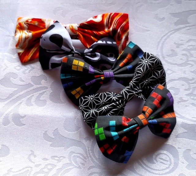 Barrette petit noeud coton (plusieurs modèles)