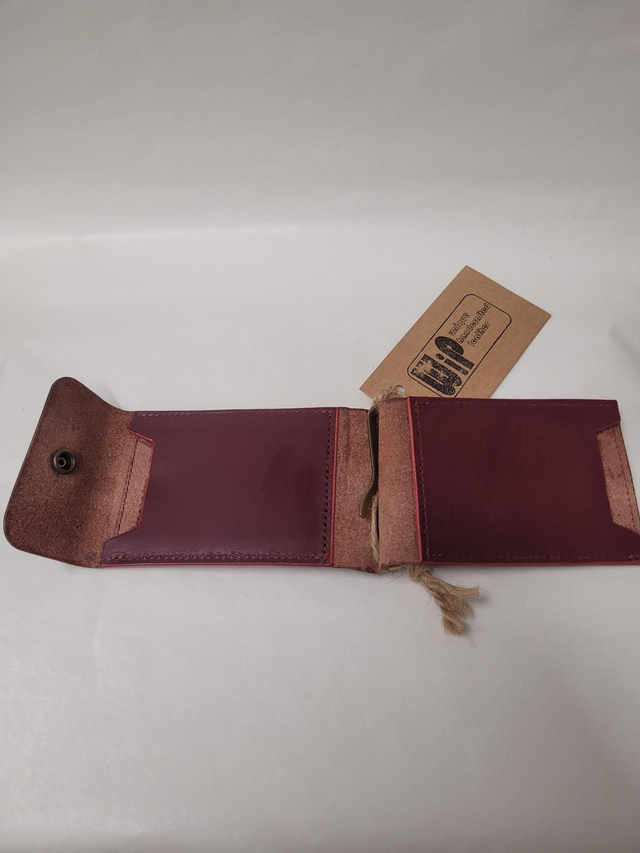 Bifold Leather Card Holder With Money Clip - 4 Card Slots - Raylan - ML-009