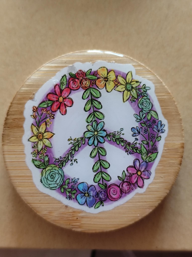 Décapsuleur peace and love magnétique frigo